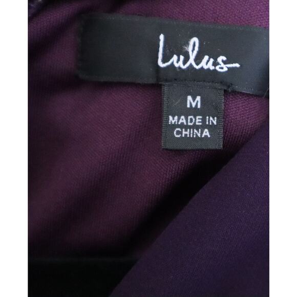 Lulus Purple Floral Short Dress Long Sleeves Fit and Flare Roses Tie Bow Medium - Picture 4 of 8